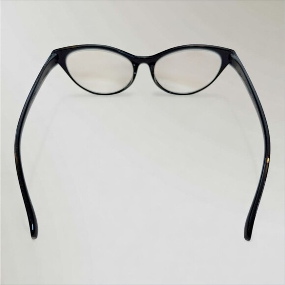 Betsey Johnson Reading Glasses Black Large Cat Eye Readers +2.50 Clear Lens - Picture 5 of 8